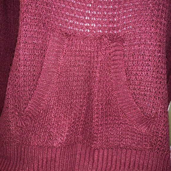 Poof! Hooded Mesh Sweater w/pockets - Picture 5 of 9